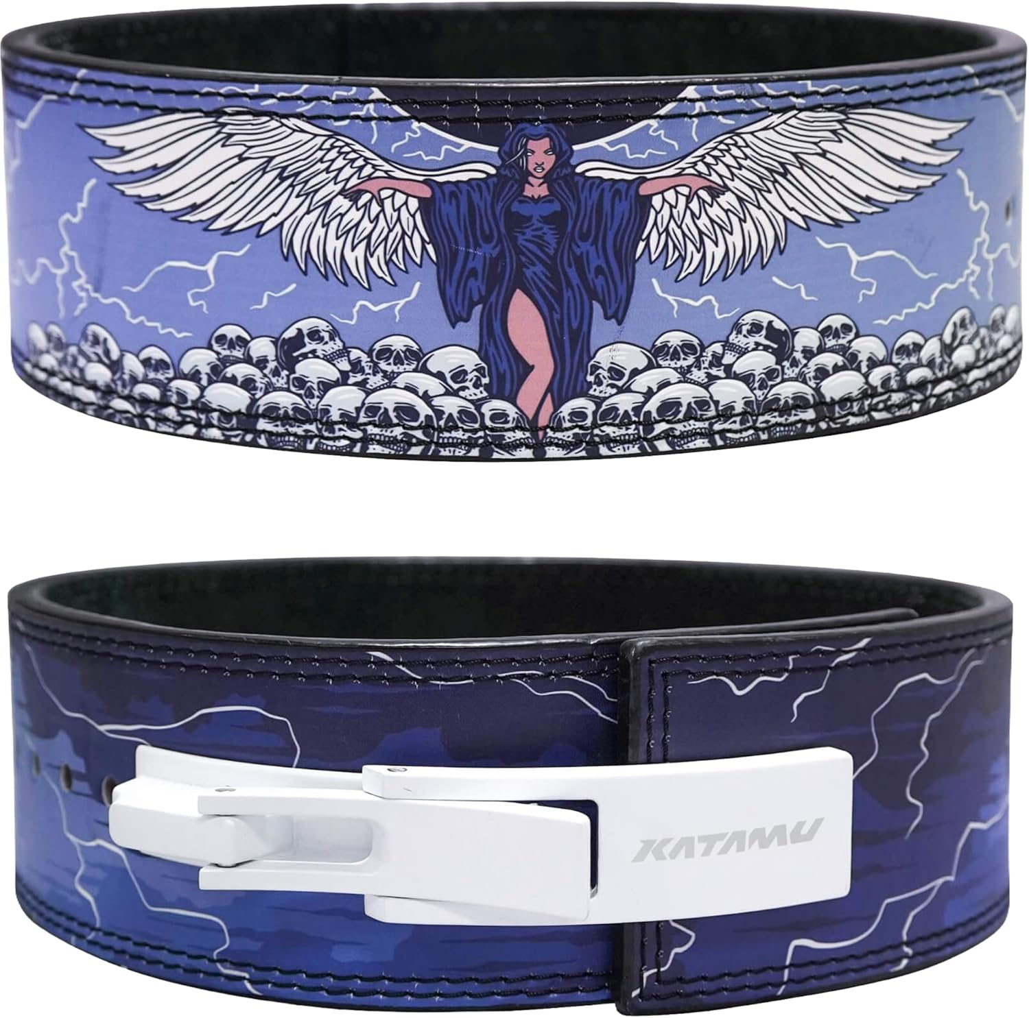 Weight Lifting Belt - เข็มขัดยกน้ำหนักหนังพรีเมียมสำหรับเดดลิฟท์และสควอท พร้อมเหล็กยึดแบบปลอดภัย ไม่มีระบุสี ยกน้ำหนักได้มากขึ้น