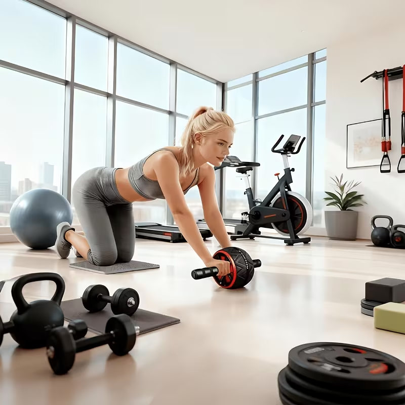 ล้อบริหารหน้าท้องและแผ่นรองเข่ - Ab Wheel Roller บทวิจารณ์และราคา