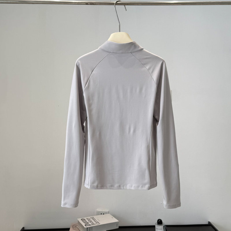 เสื้อยืดแขนยาวคอตั้งแบบซิปครึ่ - Yoga Fitness Usa บทวิจารณ์และราคา