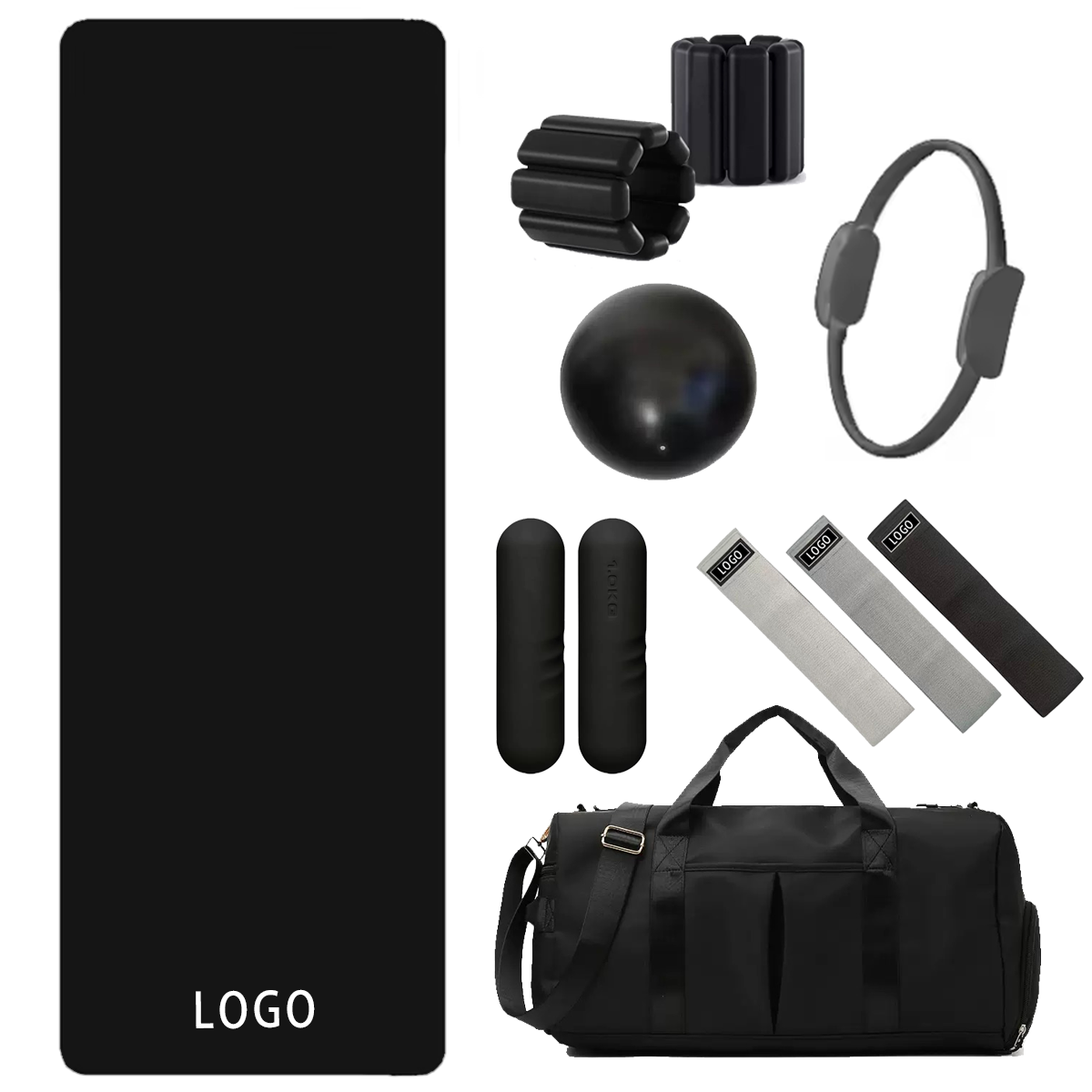 ชุดอุปกรณ์ออกกำลังกายพร้อมโลโก - Yoga Fitness Logo บทวิจารณ์และราคา
