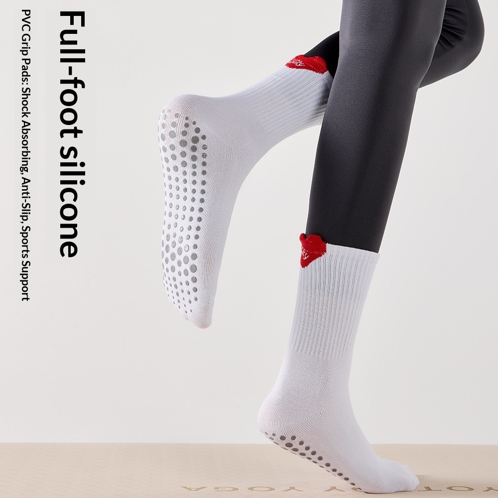 ถุงเท้ากีฬาผู้หญิงแบบยาวครึ่งน - Yoga Fitness Pilates บทวิจารณ์และราคา