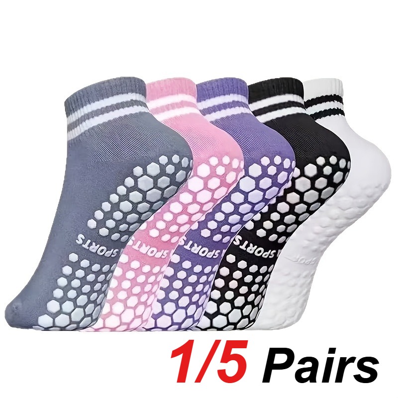 1/5 คู่ถุงเท้าโยคะซิลิโคนกันลื - Yoga Fitness Usa บทวิจารณ์และราคา