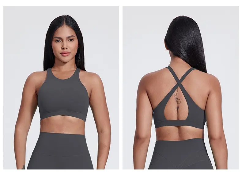 เสื้อกล้ามเล่นกีฬาเปิดหลังมีรู - Yoga Fitness Logo บทวิจารณ์และราคา